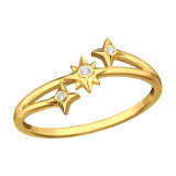 Triple North Star - 925 Sterling Silver Rings with CZ SD47212