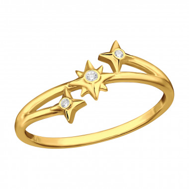 Triple North Star - 925 Sterling Silver Rings with CZ SD47212
