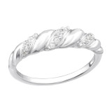 Twist - 925 Sterling Silver Rings with CZ SD47225