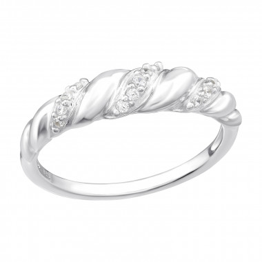 Twist - 925 Sterling Silver Rings with CZ SD47225