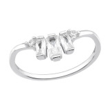 Baguette - 925 Sterling Silver Rings with CZ SD47675