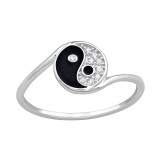 Yin Yang - 925 Sterling Silver Rings with CZ SD47801