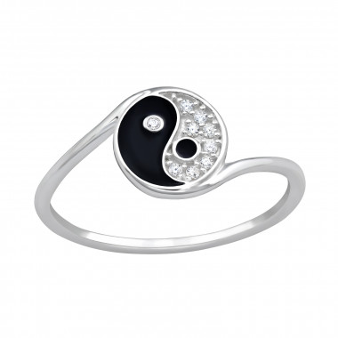 Yin Yang - 925 Sterling Silver Rings with CZ SD47801