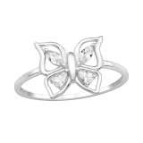 Butterfly - 925 Sterling Silver Rings with CZ SD47809