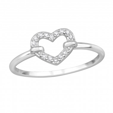 Open Heart - 925 Sterling Silver Rings with CZ SD49474