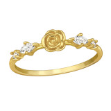 Rose Flower - 925 Sterling Silver Rings with CZ SD49477