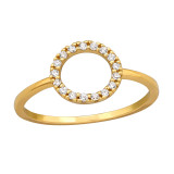 Circle - 925 Sterling Silver Rings with CZ SD49746