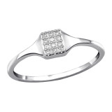 Square - 925 Sterling Silver Rings with CZ SD50005