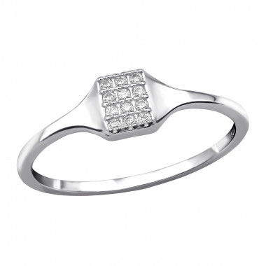 Square - 925 Sterling Silver Rings with CZ SD50005