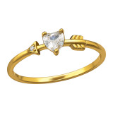 Heart And Arrow - 925 Sterling Silver Rings with CZ SD50179