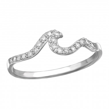 Wave - 925 Sterling Silver Rings with CZ SD50389