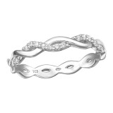 Twisted - 925 Sterling Silver Rings with CZ SD50390