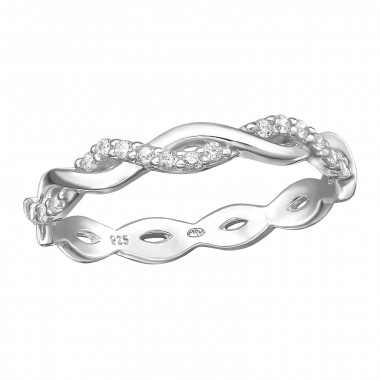 Twisted - 925 Sterling Silver Rings with CZ SD50390