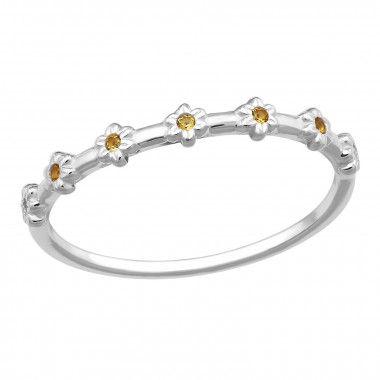 Connected  Flowers - 925 Sterling Silver Rings with CZ SD50645