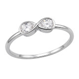 Infinity Pear Shape - 925 Sterling Silver Rings with CZ SD51000