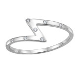 Zig Zag - 925 Sterling Silver Rings with CZ SD51006