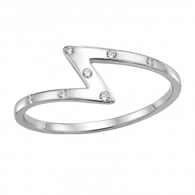 Zig Zag - 925 Sterling Silver Rings with CZ SD51006