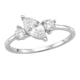 Marquise And Round - 925 Sterling Silver Rings with CZ SD51024
