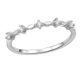 Marquise Leaf Accent Stacking - 925 Sterling Silver Rings with CZ SD51039