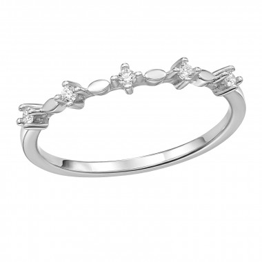 Marquise Leaf Accent Stacking - 925 Sterling Silver Rings with CZ SD51039