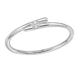 Bypass - 925 Sterling Silver Rings with CZ SD51040