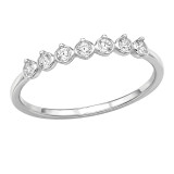 Seven Contoured Band - 925 Sterling Silver Rings with CZ SD51043