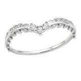 Chevron Laurel Leaf - 925 Sterling Silver Rings with CZ SD51053