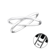 Crossed - 925 Sterling Silver Midi Rings SD19927