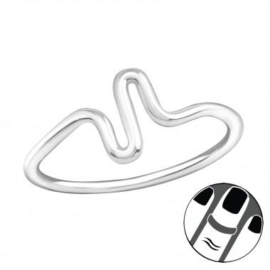 Wave - 925 Sterling Silver Midi Rings SD19928