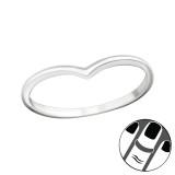 Heart - 925 Sterling Silver Midi Rings SD19941