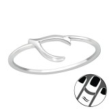 Wishbone - 925 Sterling Silver Midi Rings SD19944