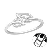 Leaf - 925 Sterling Silver Midi Rings SD20731