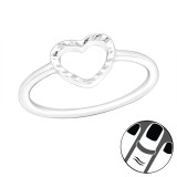 Heart - 925 Sterling Silver Midi Rings SD20987