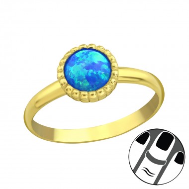 Round Synthetic Opal - 925 Sterling Silver Midi Rings SD23601