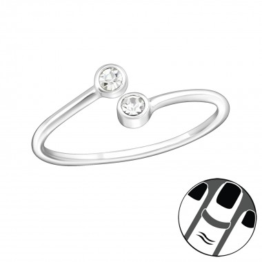 Round - 925 Sterling Silver Midi Rings SD24009