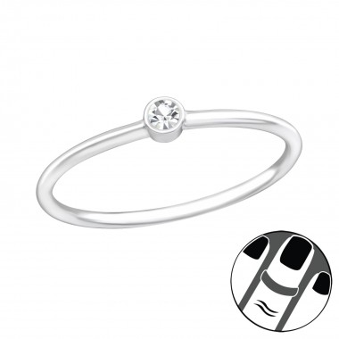 Round - 925 Sterling Silver Midi Rings SD37102