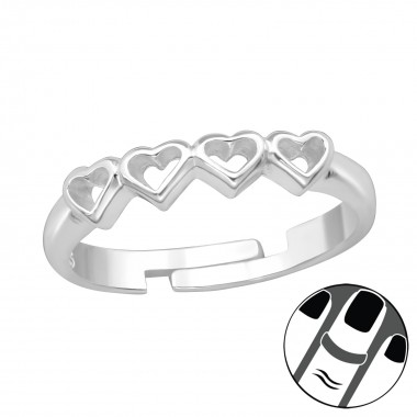 Heart Link - 925 Sterling Silver Midi Rings SD39658