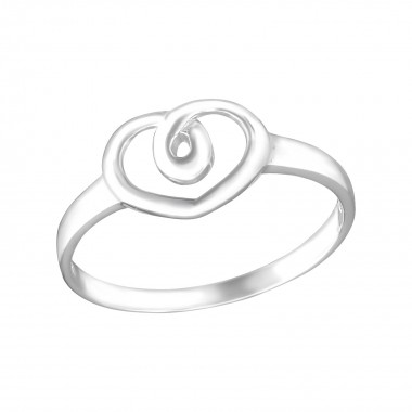 Heart twirl - 925 Sterling Silver Simple Rings SD15381