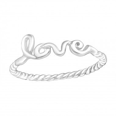 Love lettering - 925 Sterling Silver Simple Rings SD15712