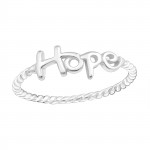 Hope lettering - 925 Sterling Silver Simple Rings SD15714