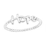 Hope lettering - 925 Sterling Silver Simple Rings SD15714