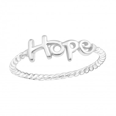 Hope lettering - 925 Sterling Silver Simple Rings SD15714