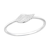Wing - 925 Sterling Silver Simple Rings SD17196