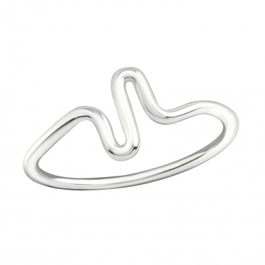 Wave - 925 Sterling Silver Simple Rings SD19428