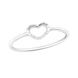 Heart - 925 Sterling Silver Simple Rings SD20513