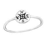 Compass - 925 Sterling Silver Simple Rings SD23257