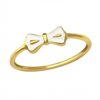 White Ribbon - 925 Sterling Silver Simple Rings SD23485