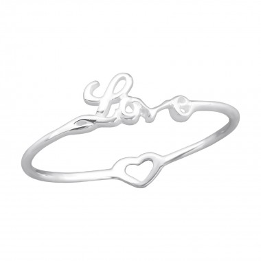 Love And Heart - 925 Sterling Silver Simple Rings SD24606