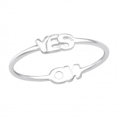Yes And No - 925 Sterling Silver Simple Rings SD24614