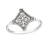 Patterned - 925 Sterling Silver Simple Rings SD25128
